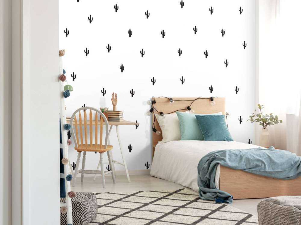 Kaktusy w kolorze czarnym i białym