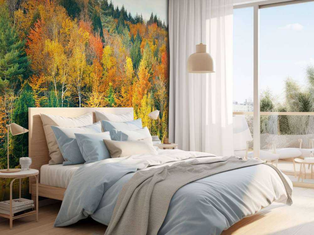 Jezioro z jesiennymi drzewami