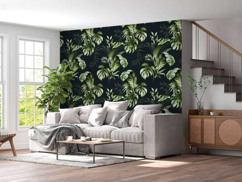 Zielony wzór z liśćmi