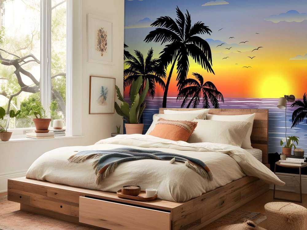 Niebieski, pomarańczowy zachód słońca