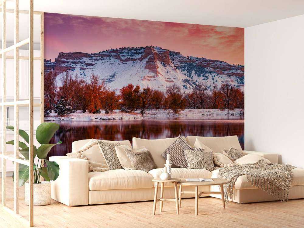 Różowy zachód słońca