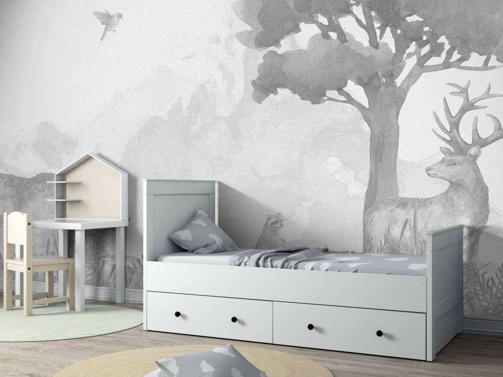 Zwierzęta leśne w czerni i bieli