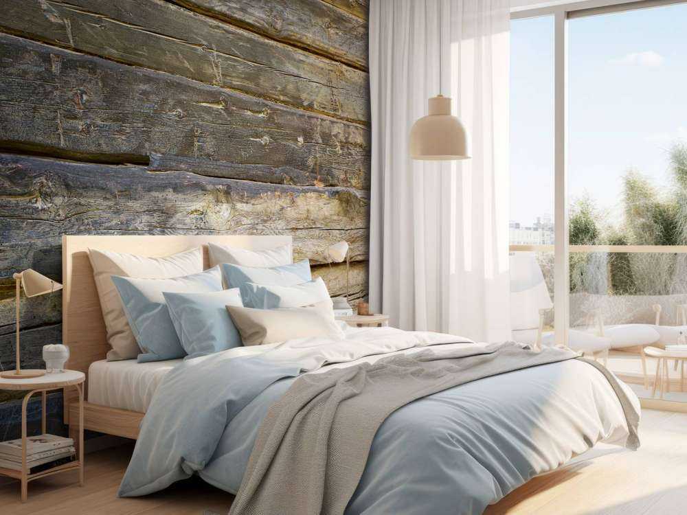 Drewno palone na niebiesko