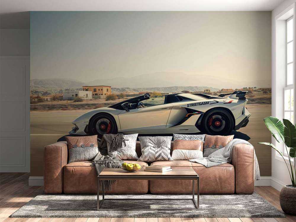 Lamborghini Aventador Roadster na pustyni