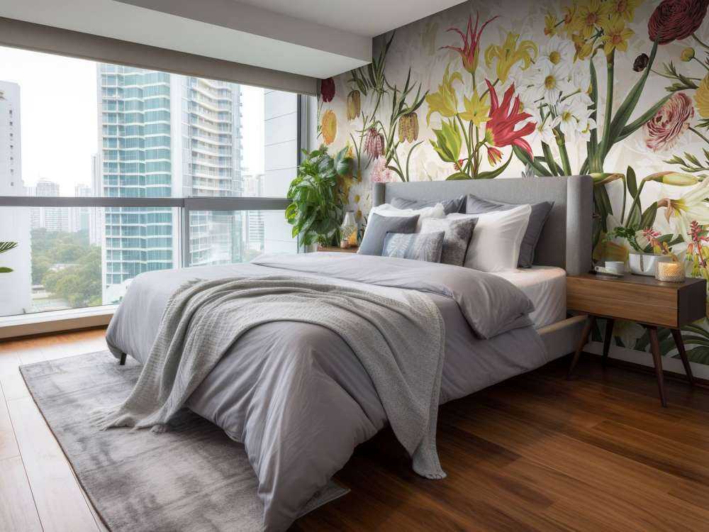 Kwiaty Wiosenne - Ciepły Miodowy Beż