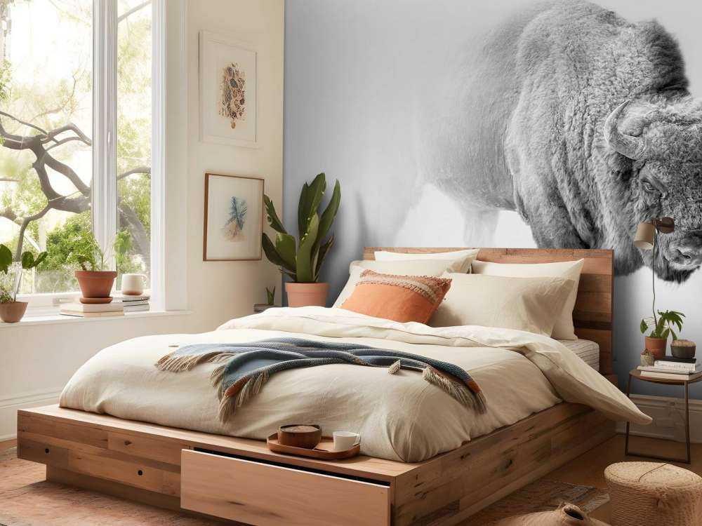 Żubr czarny i biały