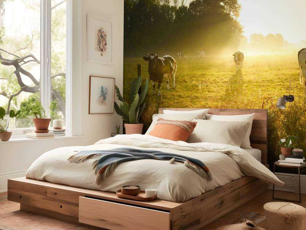 Krowa o wschodzie słońca