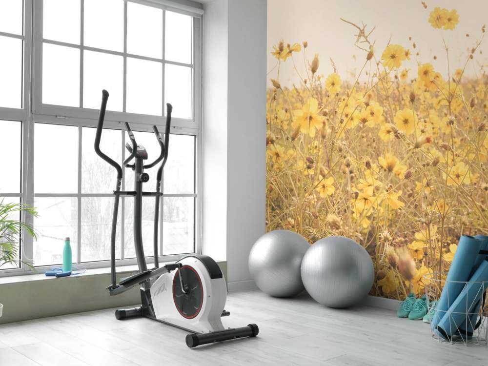 Żółte kwiaty o wyglądzie vintage