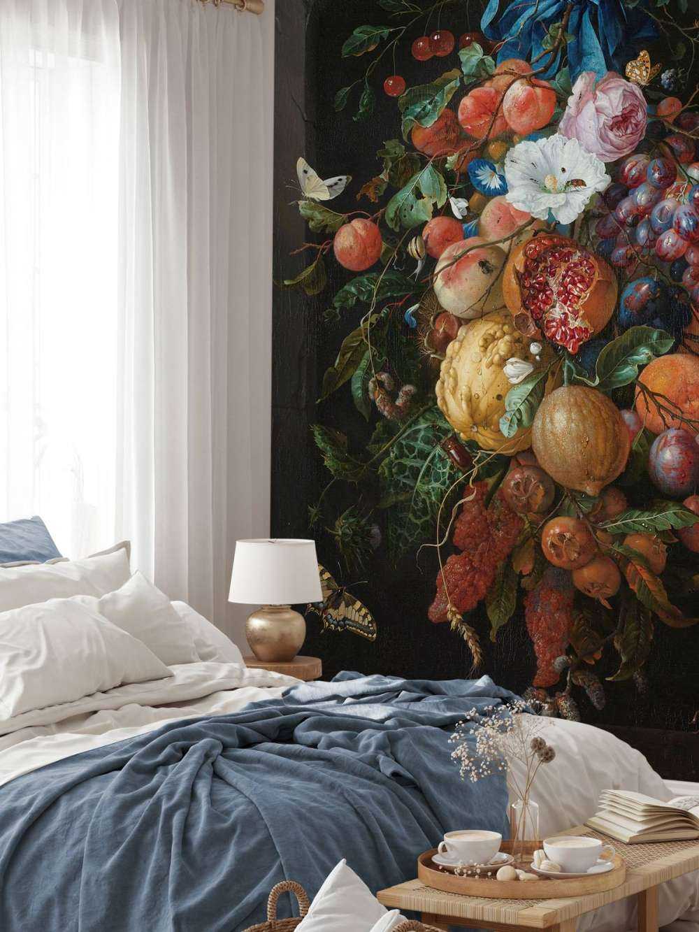 Feston z owoców i kwiatów