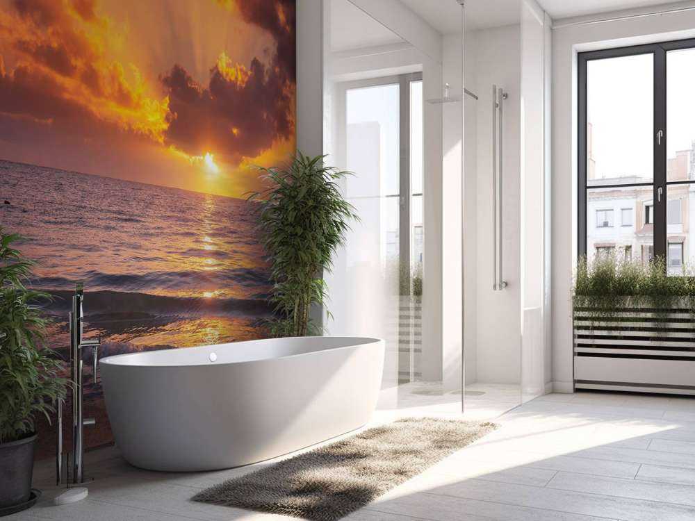 Piękny pomarańczowy zachód słońca