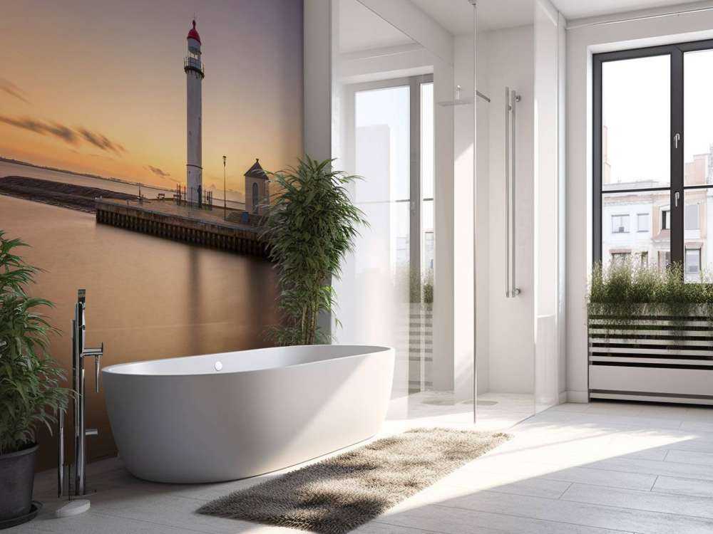 Latarnia morska o zachodzie słońca