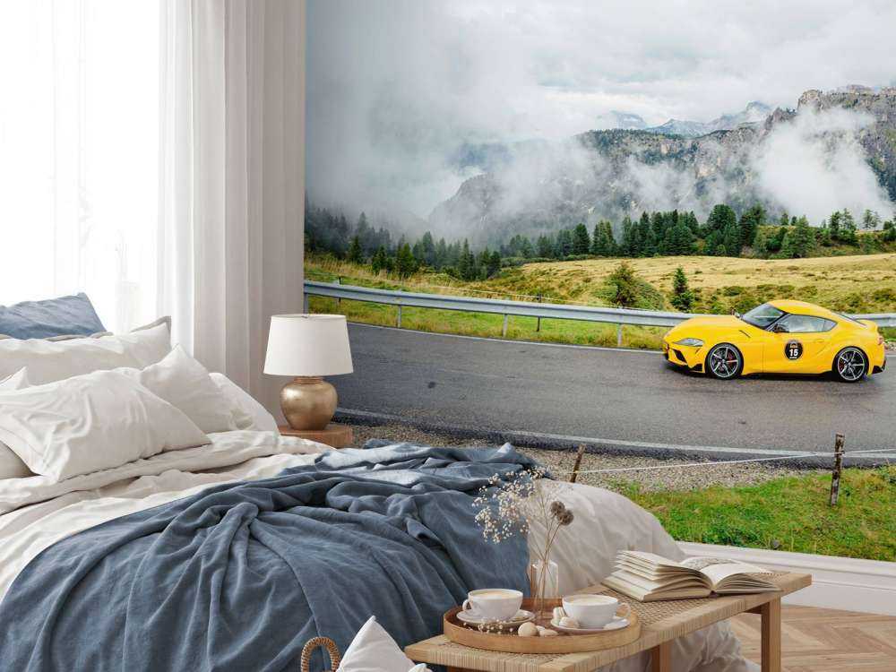 Sportowe samochody w Dolomitach