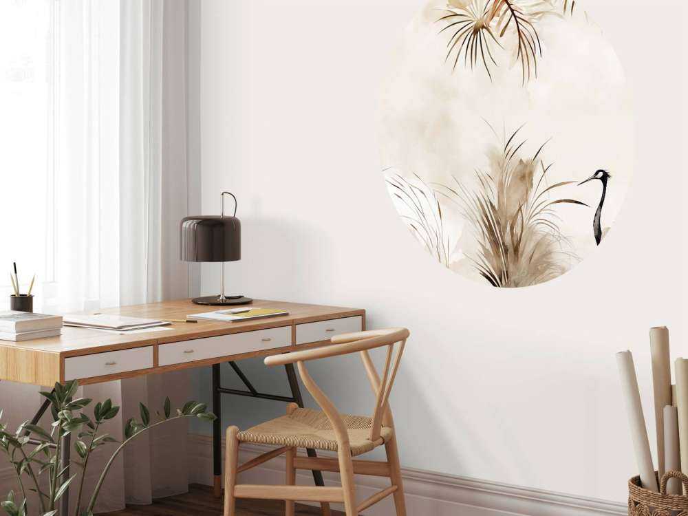 Żurawie w polu taupe