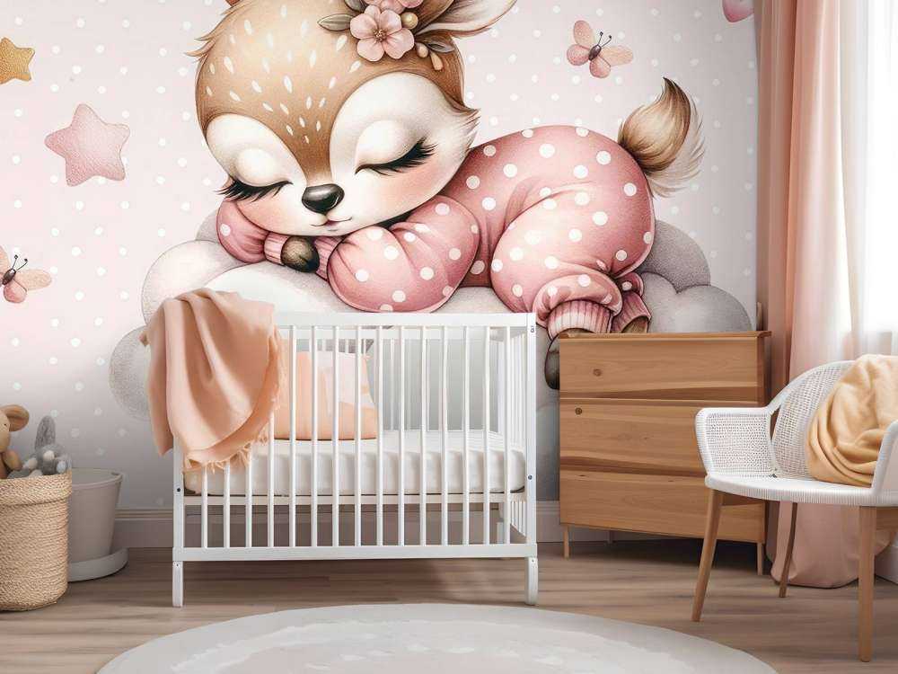 Słodki jelonek na chmurze