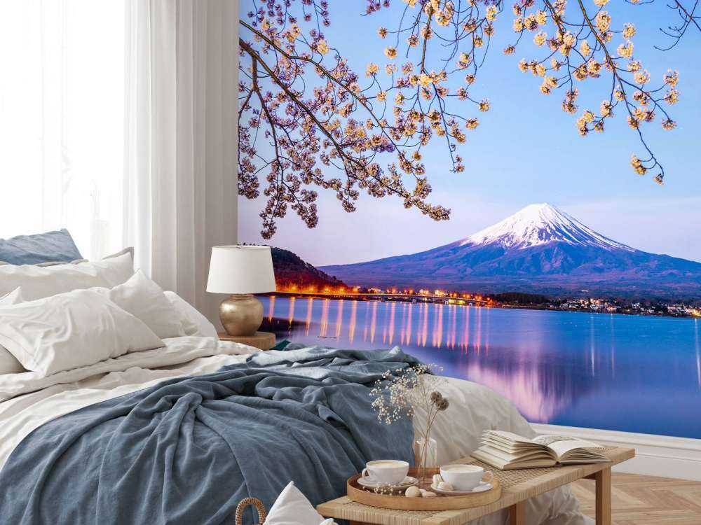 Góra Fuji na brzegu wody