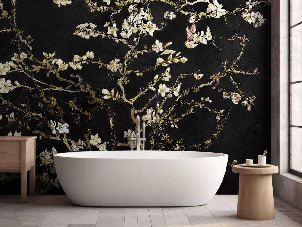 Ciemny kwiat migdałowca