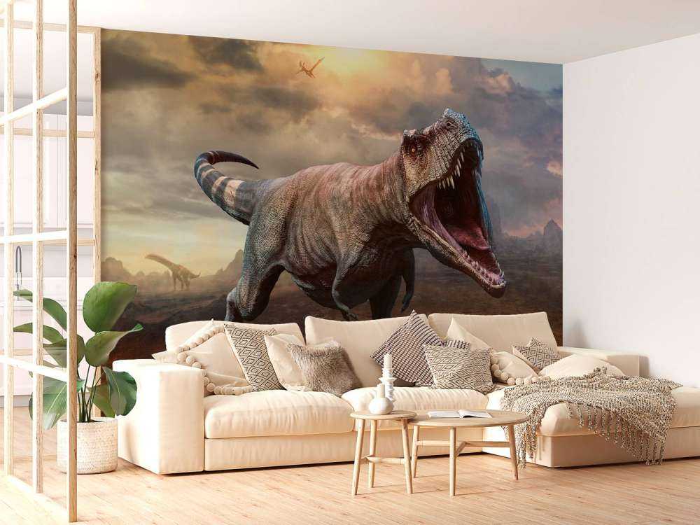 Agresywny Tyranozaurus Rex