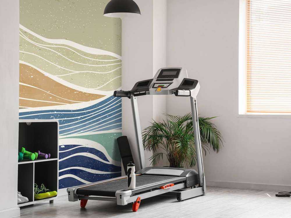 Kolorowe fale oceanu ze słońcem