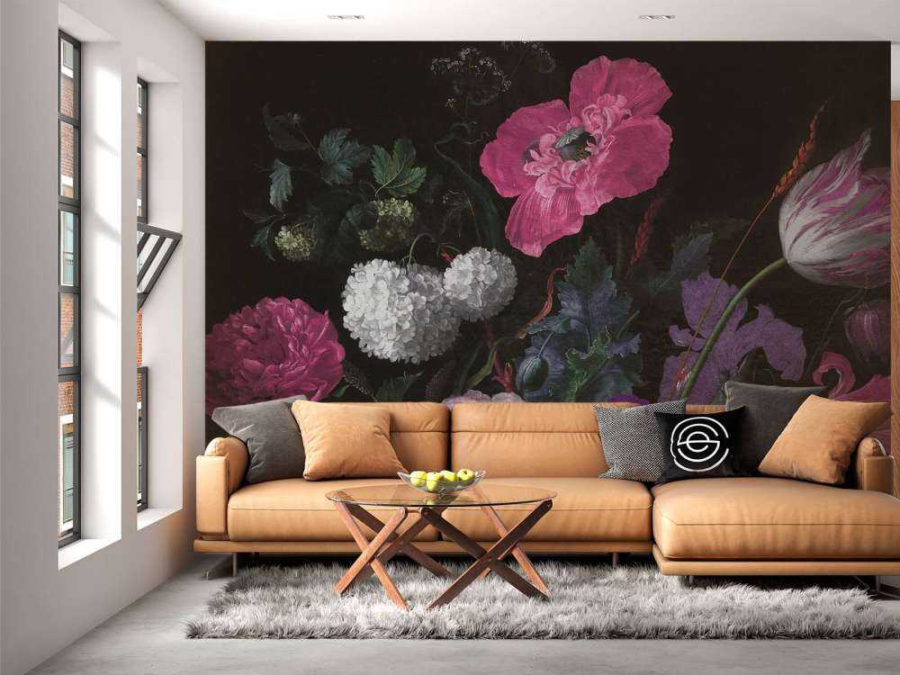 Barokowe kwiaty - martwa natura - nastrojowy róż