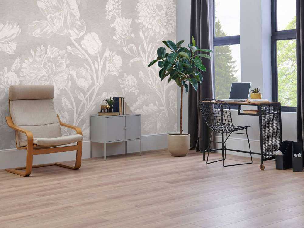 Barokowy pejzaż kwiatowy - szary