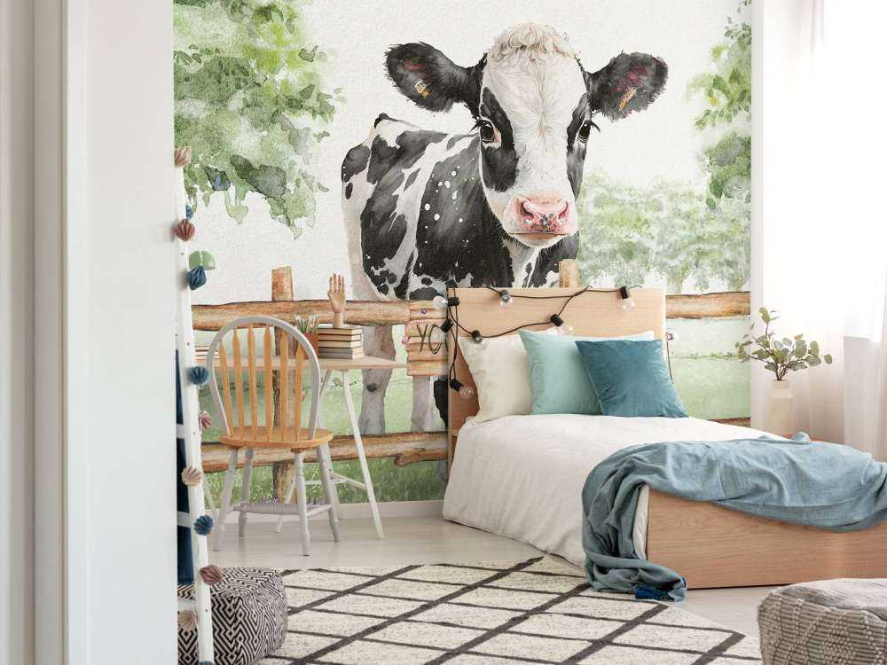 Młoda krowa na łące