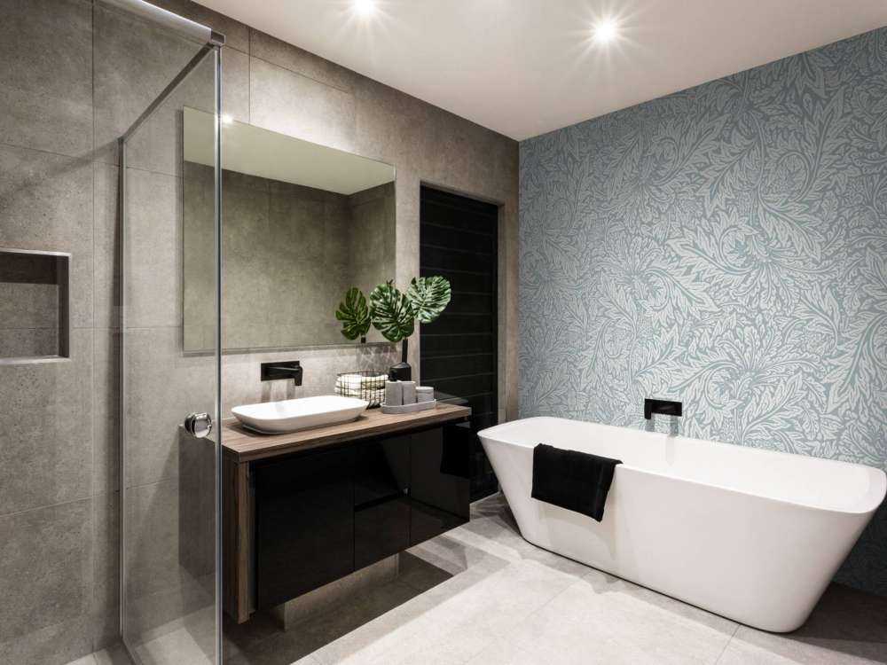 Kwiaty i liście Morris - pudrowy błękit