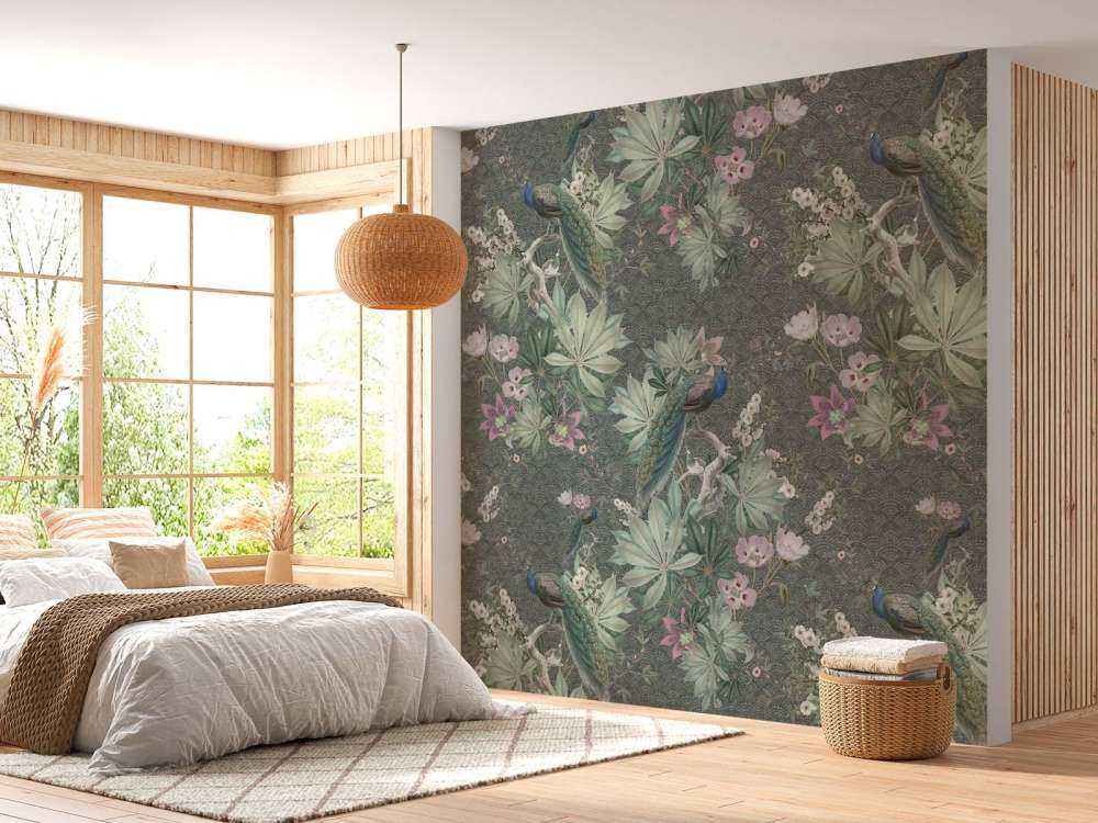 Pawie ogrodowe w stylu vintage - ciemnozielony