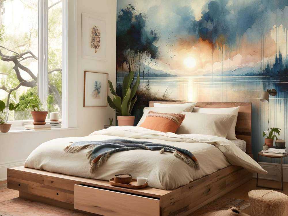 Akwaforta Abstrakcyjne Jezioro