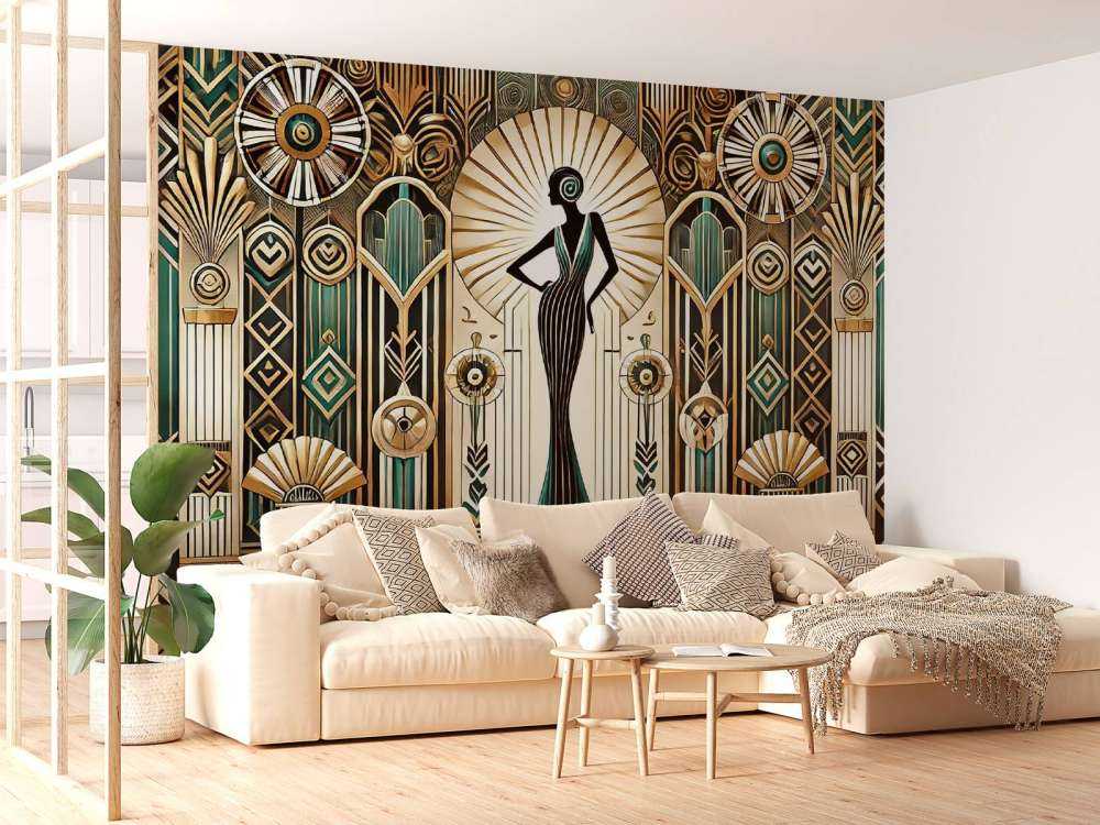 Scena elegancji vintage w stylu art deco