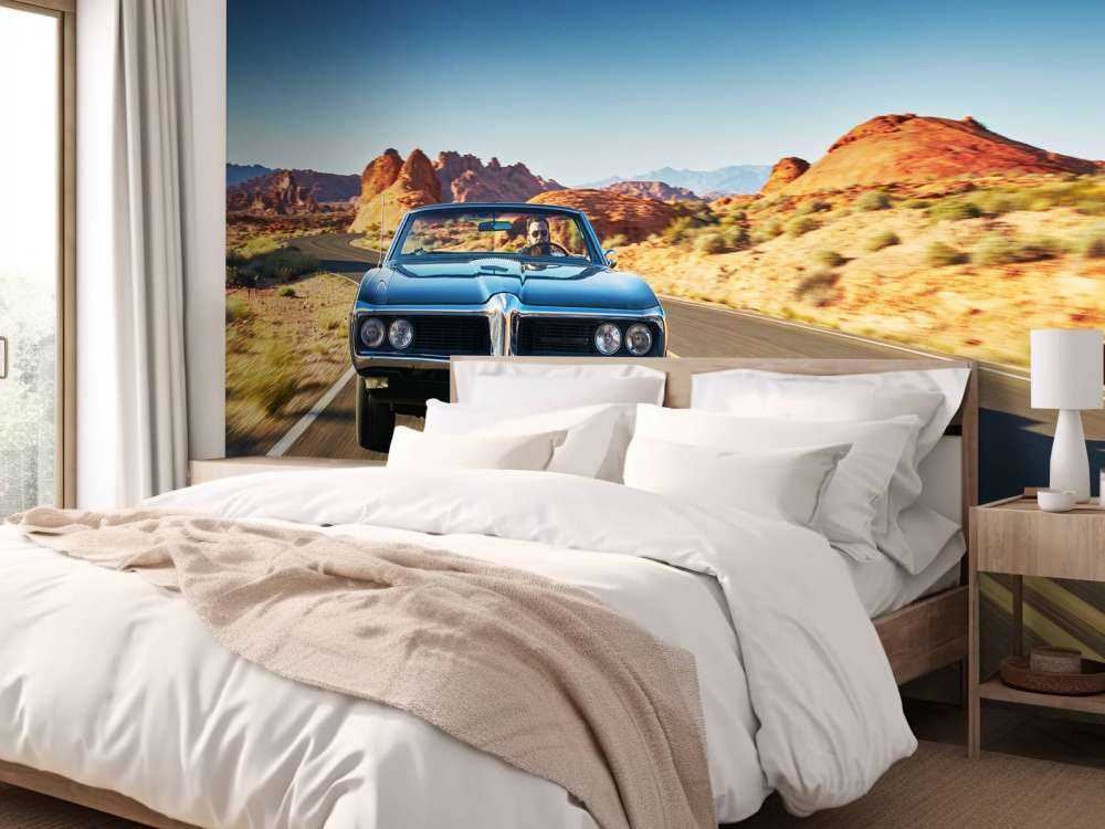 Samochód mięśniowy w amerykańskim krajobrazie