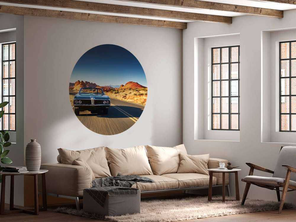 Samochód mięśniowy w amerykańskim krajobrazie