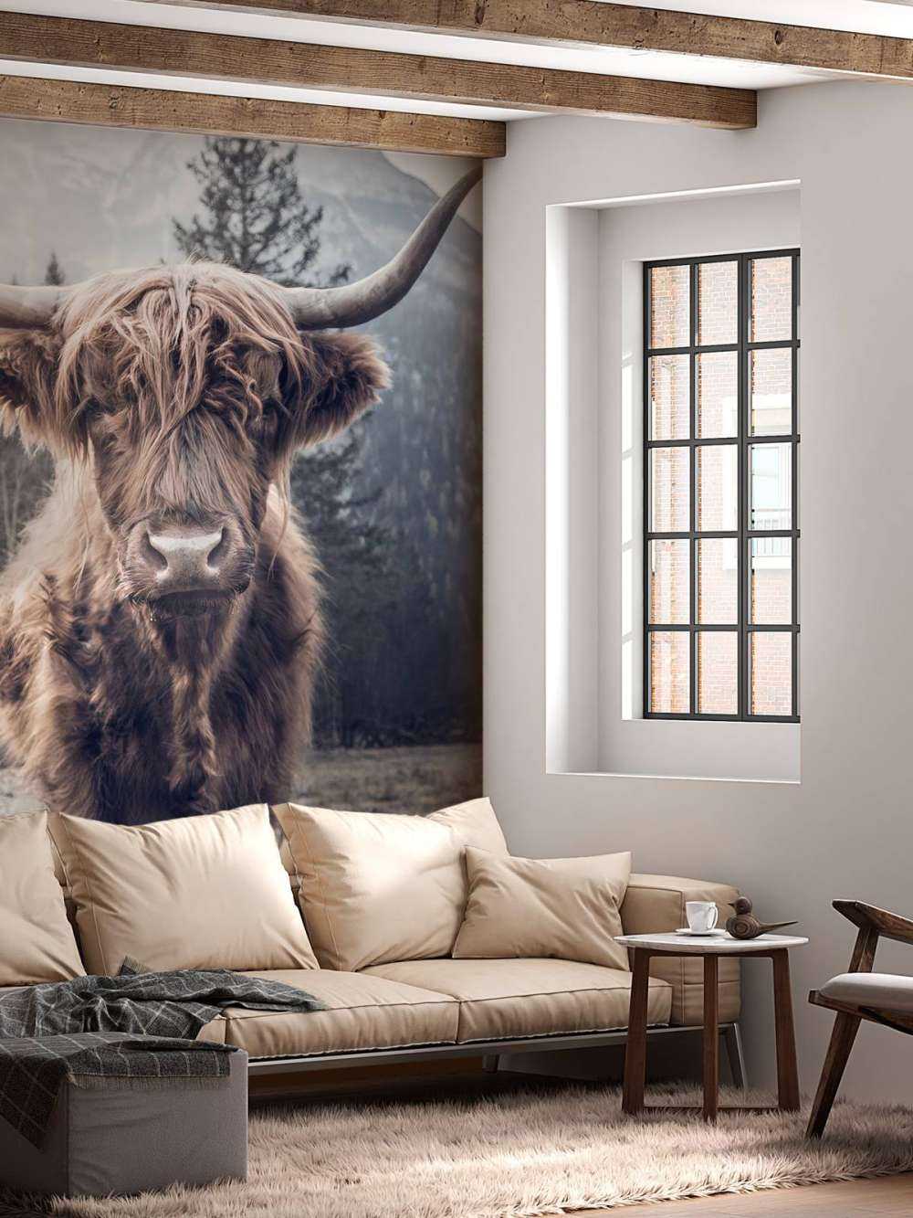 Szkocka rasa wyżynna przy lesie