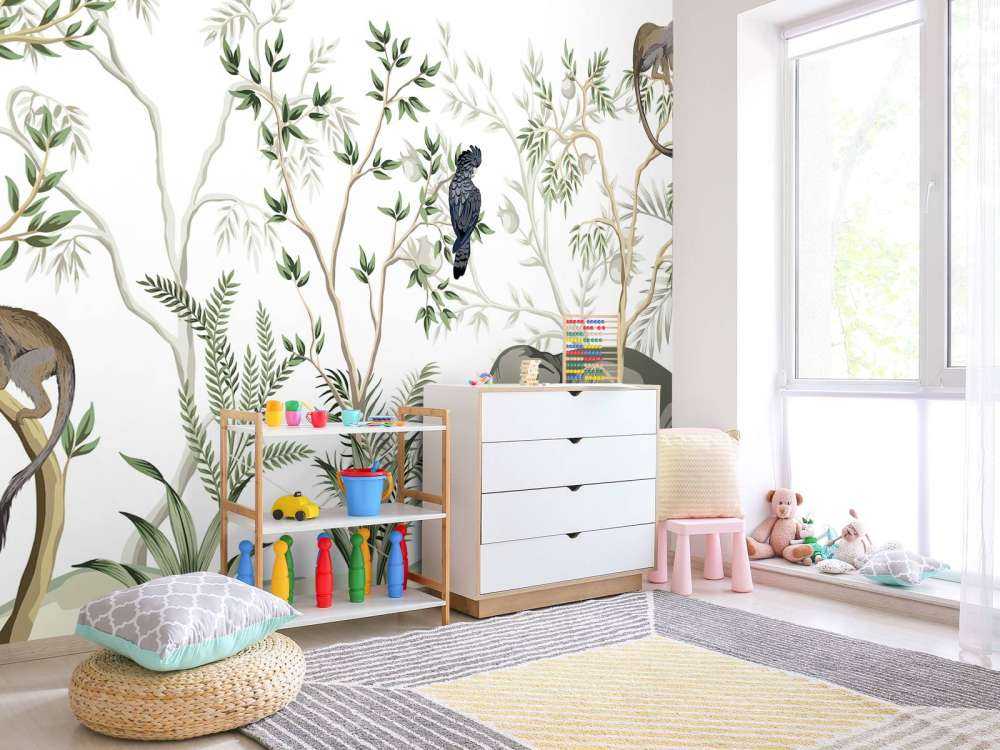 Narysowane zwierzęta w dżungli