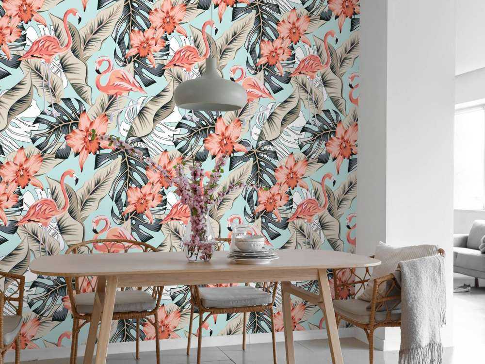 Tropikalny różowy flaming