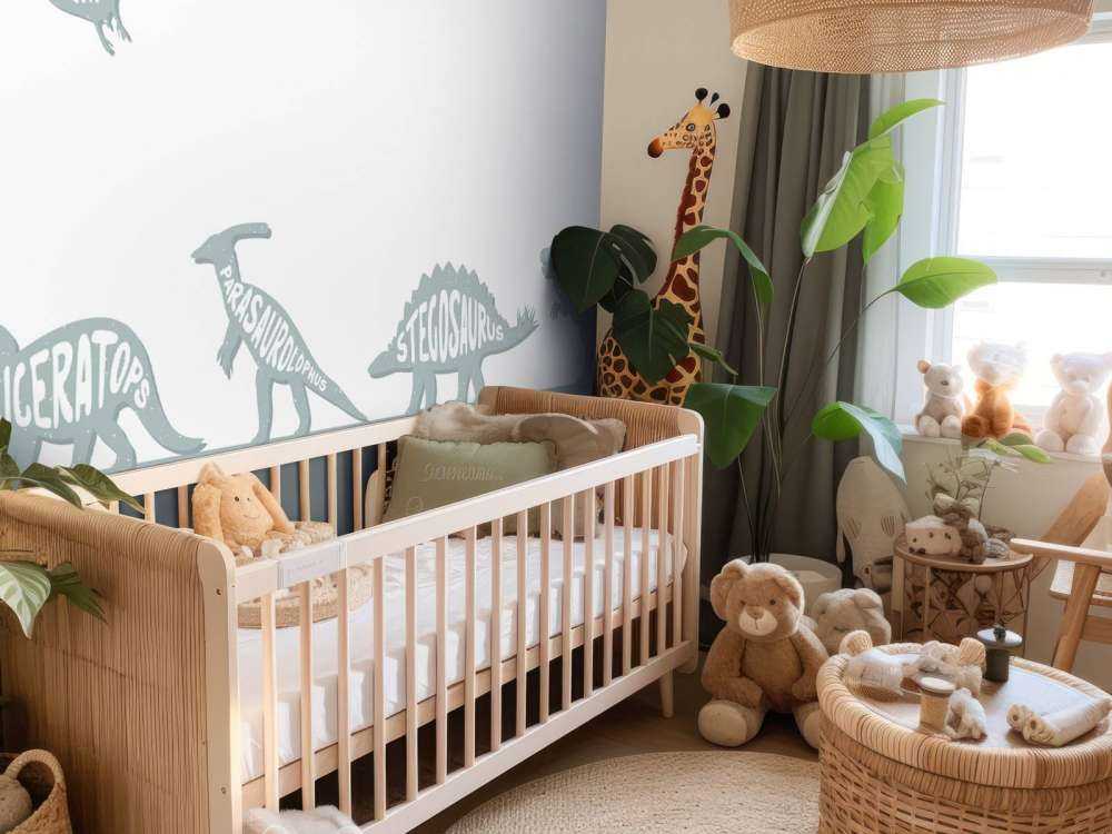 Dinozaury z tekstem w kolorze niebieskim