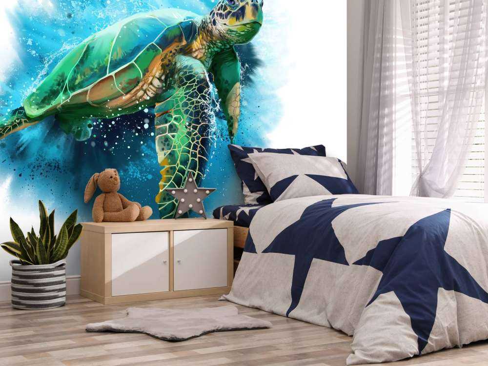 Narysowany żółw morski