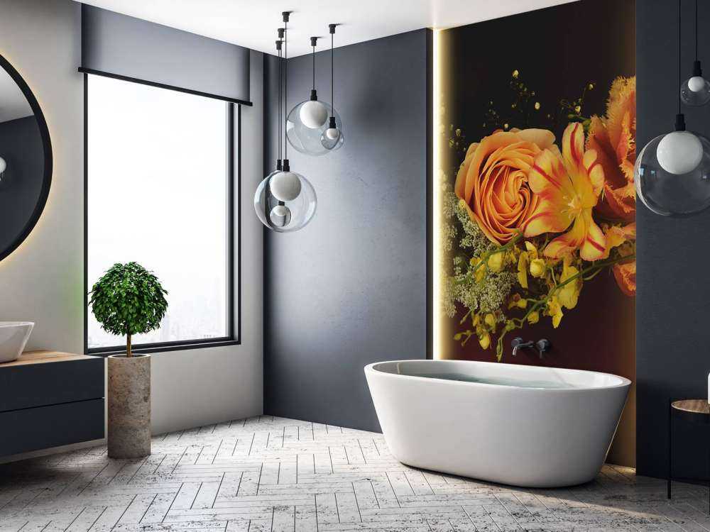 Girlanda z ułożonych kwiatów