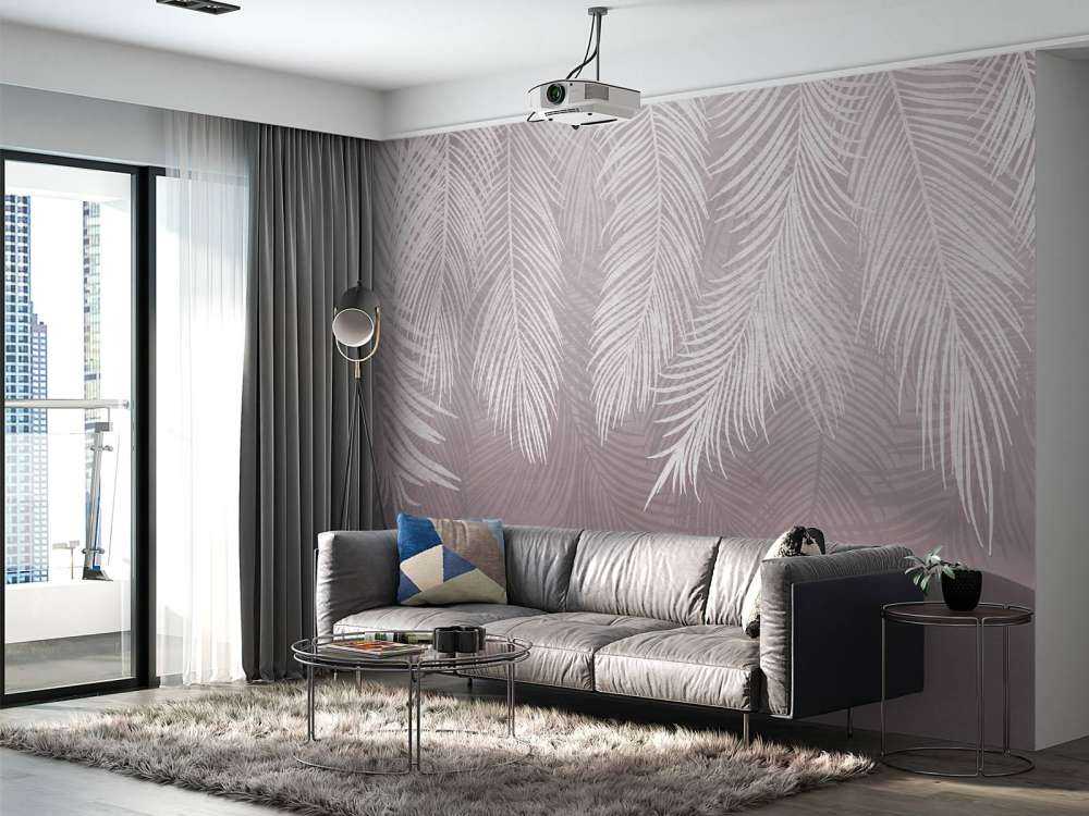 Liście palmowe na betonie