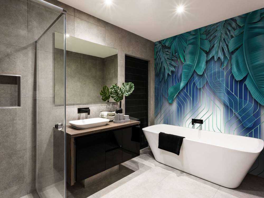 Zielone liście i graficzne zielone linie