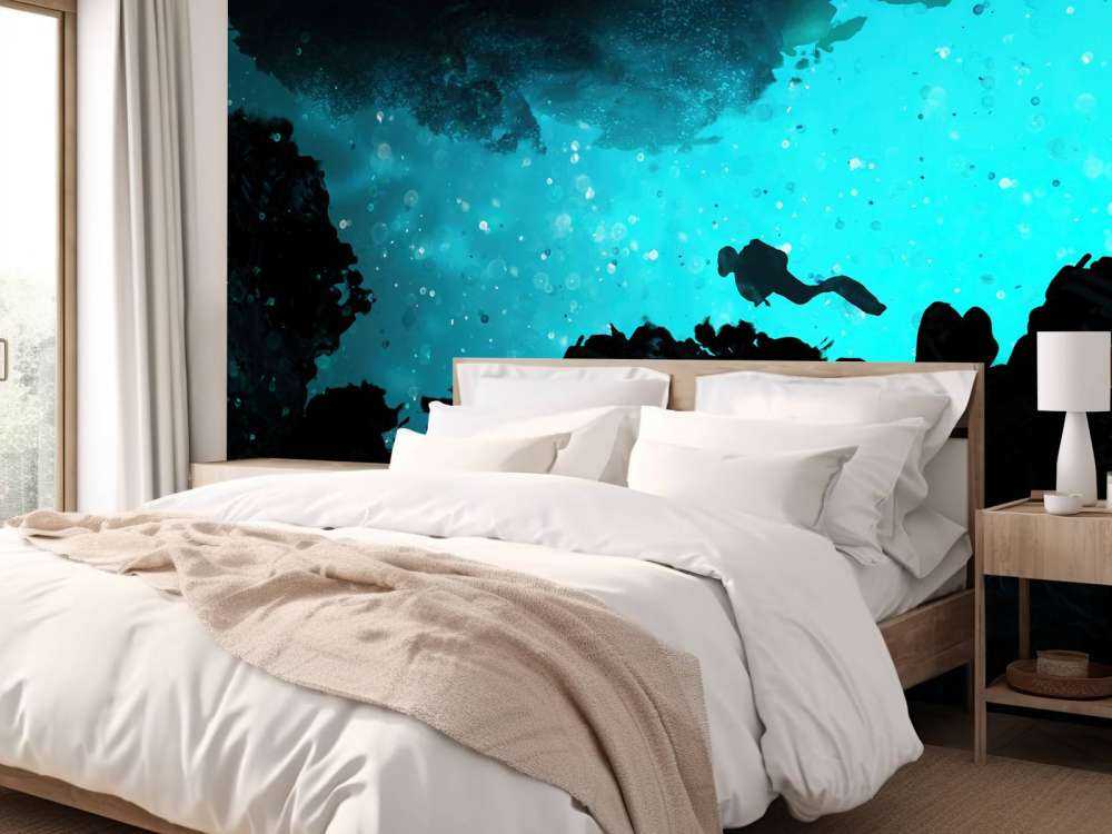 Wąska jaskinia z nurkiem