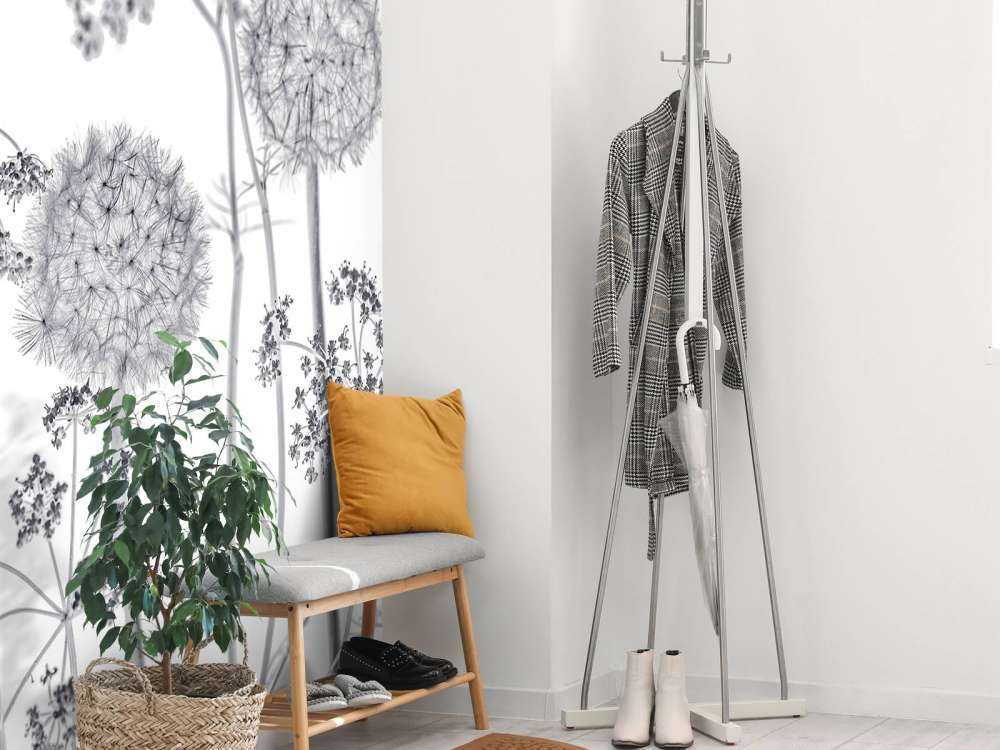 Kwiaty łąkowe w czerni i bieli