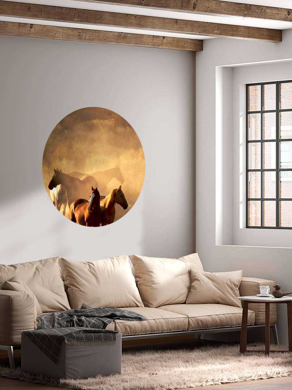 Konie podczas zachodu słońca