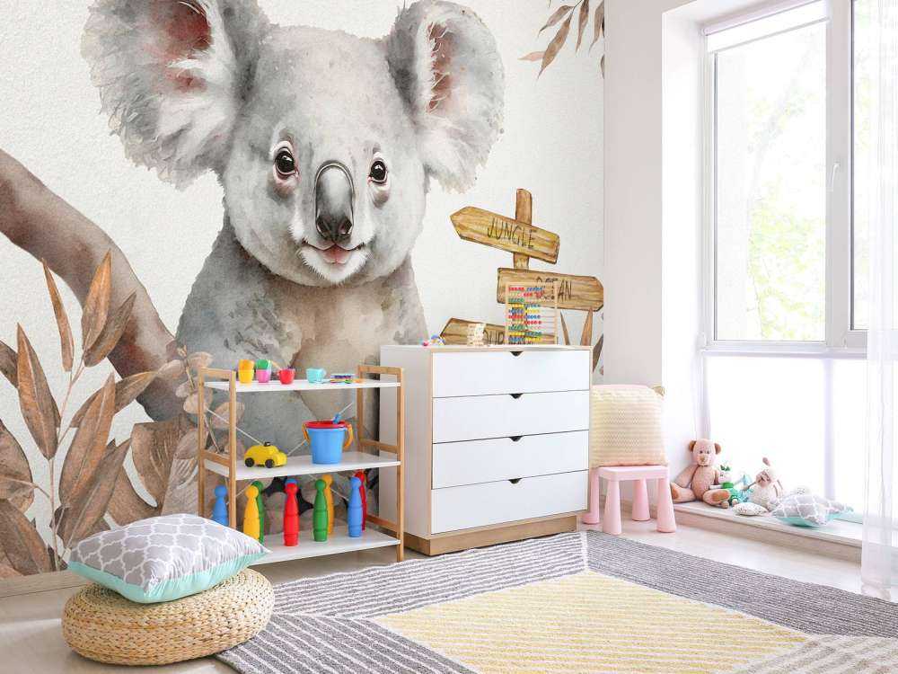 Dziecko koala w dżungli taupe