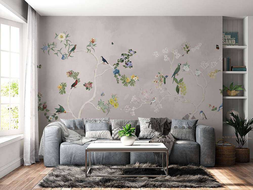 Birds in Garden Panorama 4