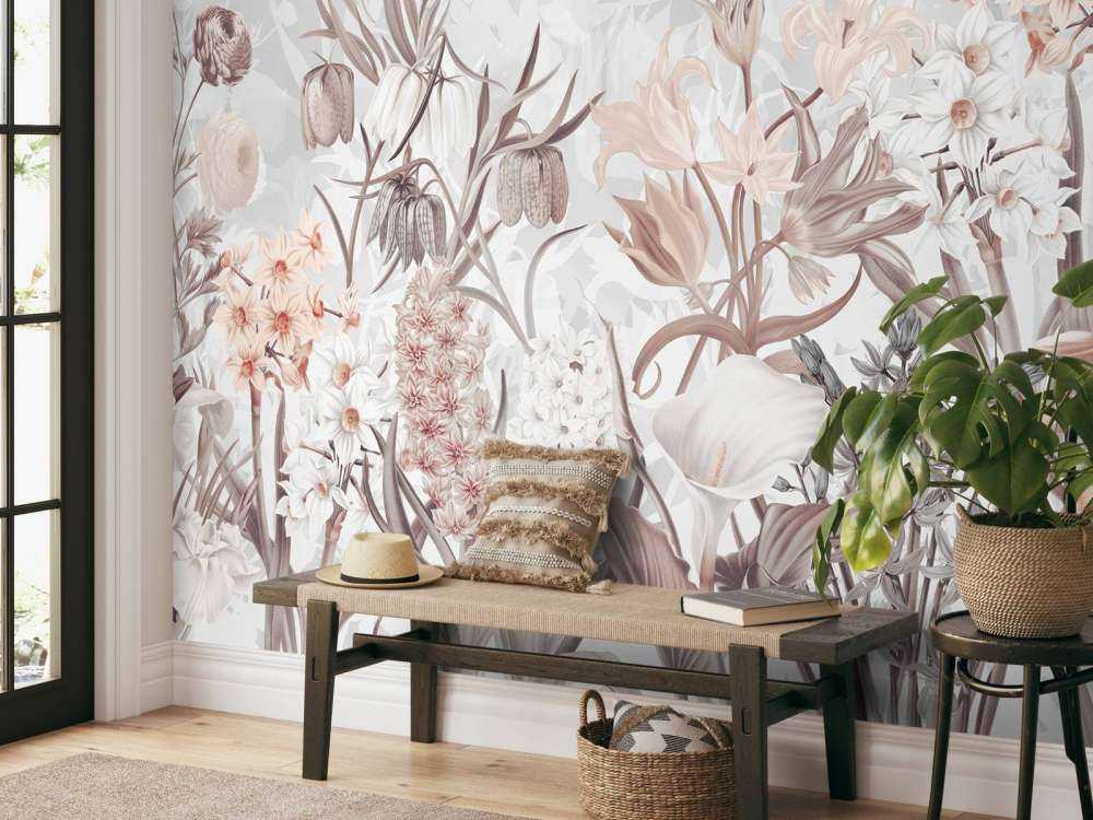 Kwiaty Wiosenne - Eteryczny Szary