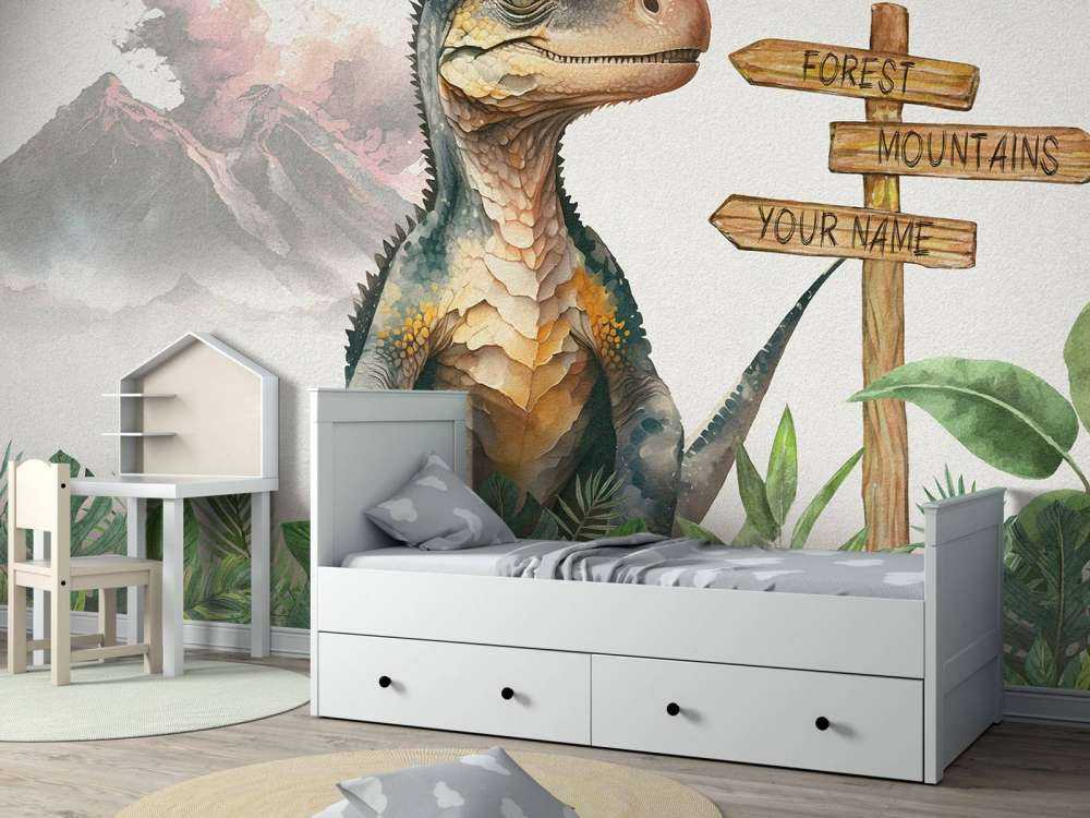 Młody velociraptor w dżungli