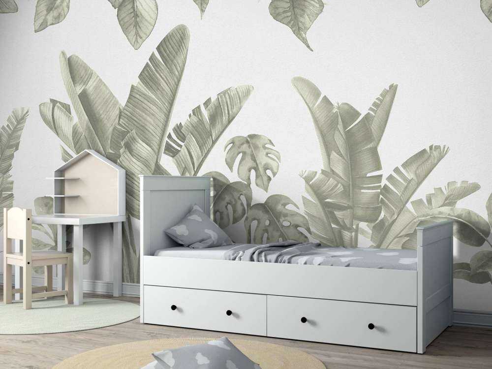 Liście dżungli w kolorze zielonym