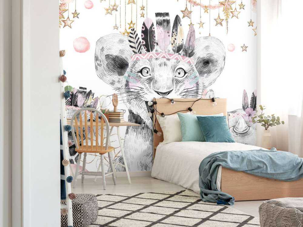 Dromeryczne zwierzęta pod gwiezdnymi chmurami