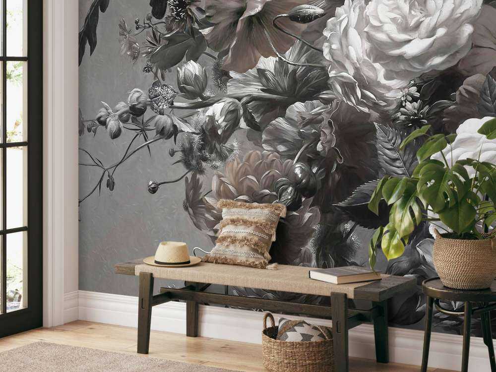 Duży bukiet z makami Sepia