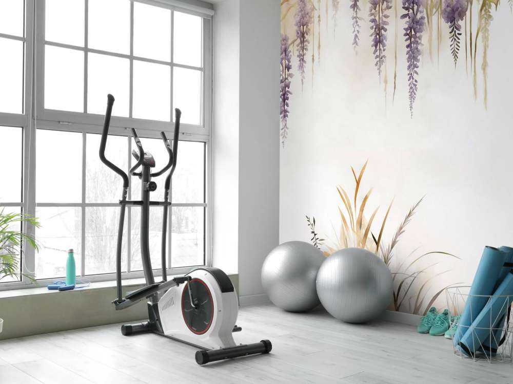 Wisteria i trawy polne niebieskie